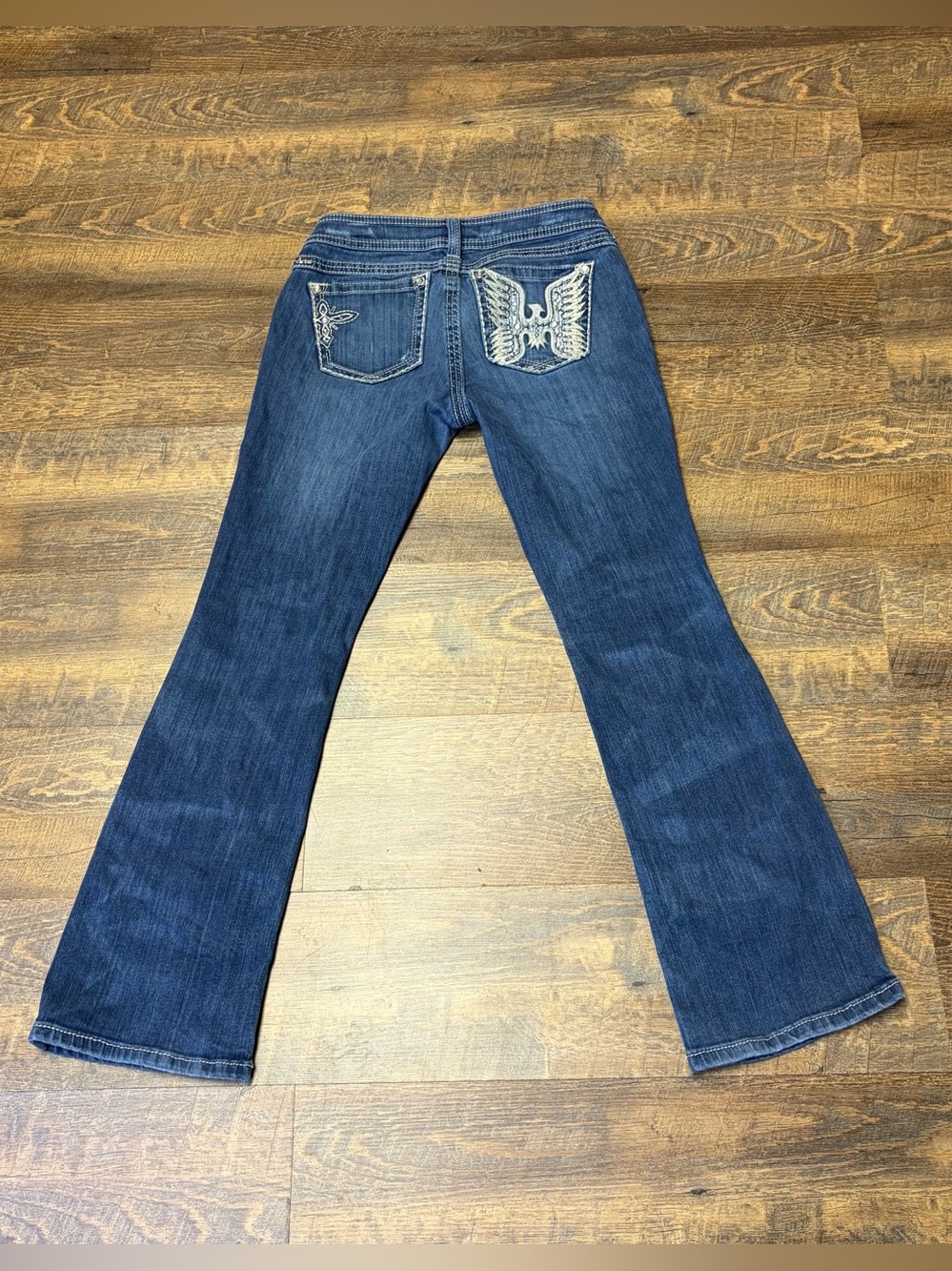 Ariat Ruby Bootcut Jeans Women's 28S Embellished Phoenix Wing Thick Stitch Bling
